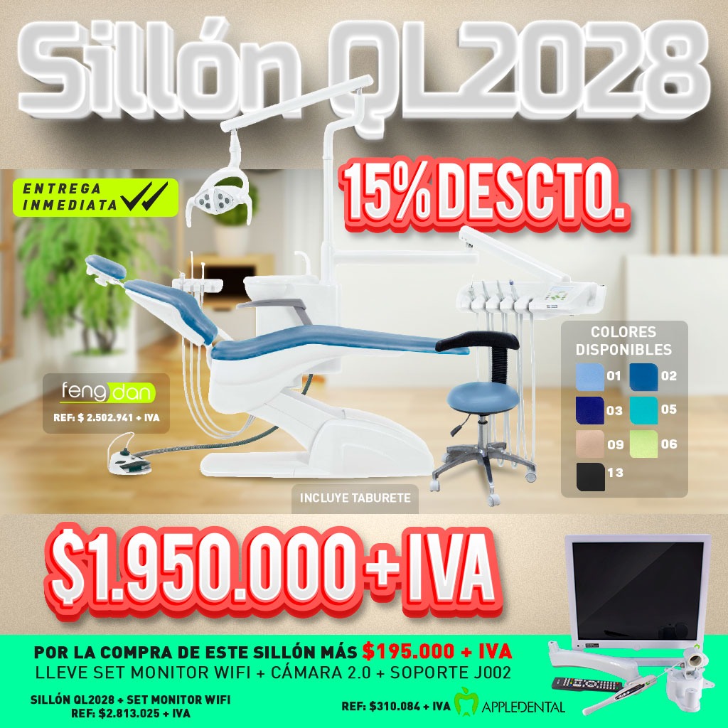 1 Sillón Dental QL2028 con taburete Fengdan