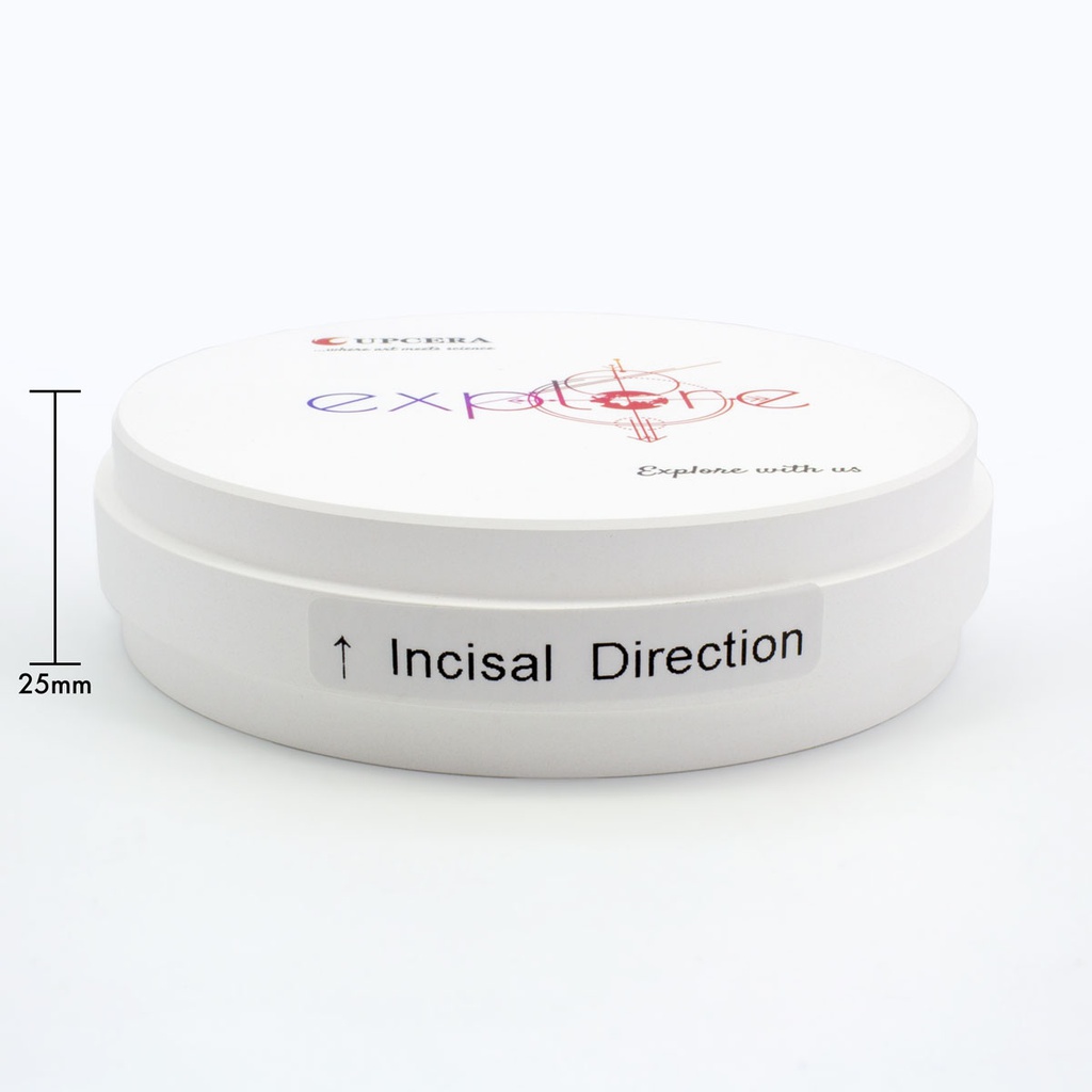 Disco de Zirconio Explore Esthetic Multi Ultra Translucidez TT 25 mm Upcera