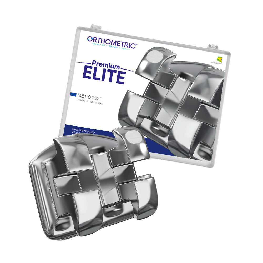 1 Caso Brackets Metálicos Premium Elite Orthometric