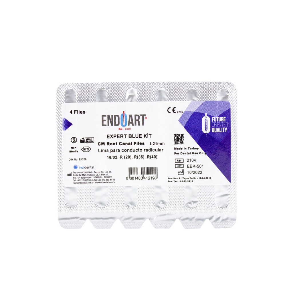 Limas Mecanizadas NiTi Expert Blue Endoart Serie Incidental