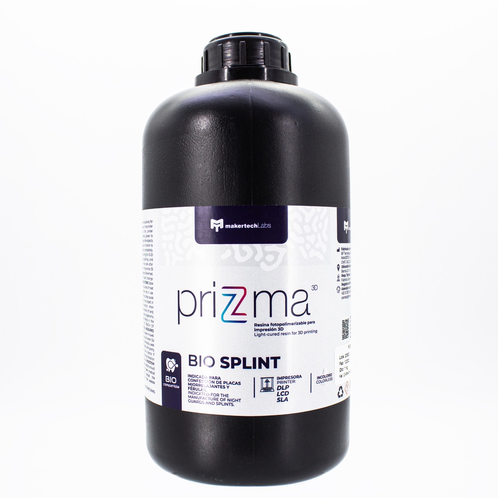 Resina para Impresora 3D Bio Splint Prizma 3D Makertech Maquira Group
