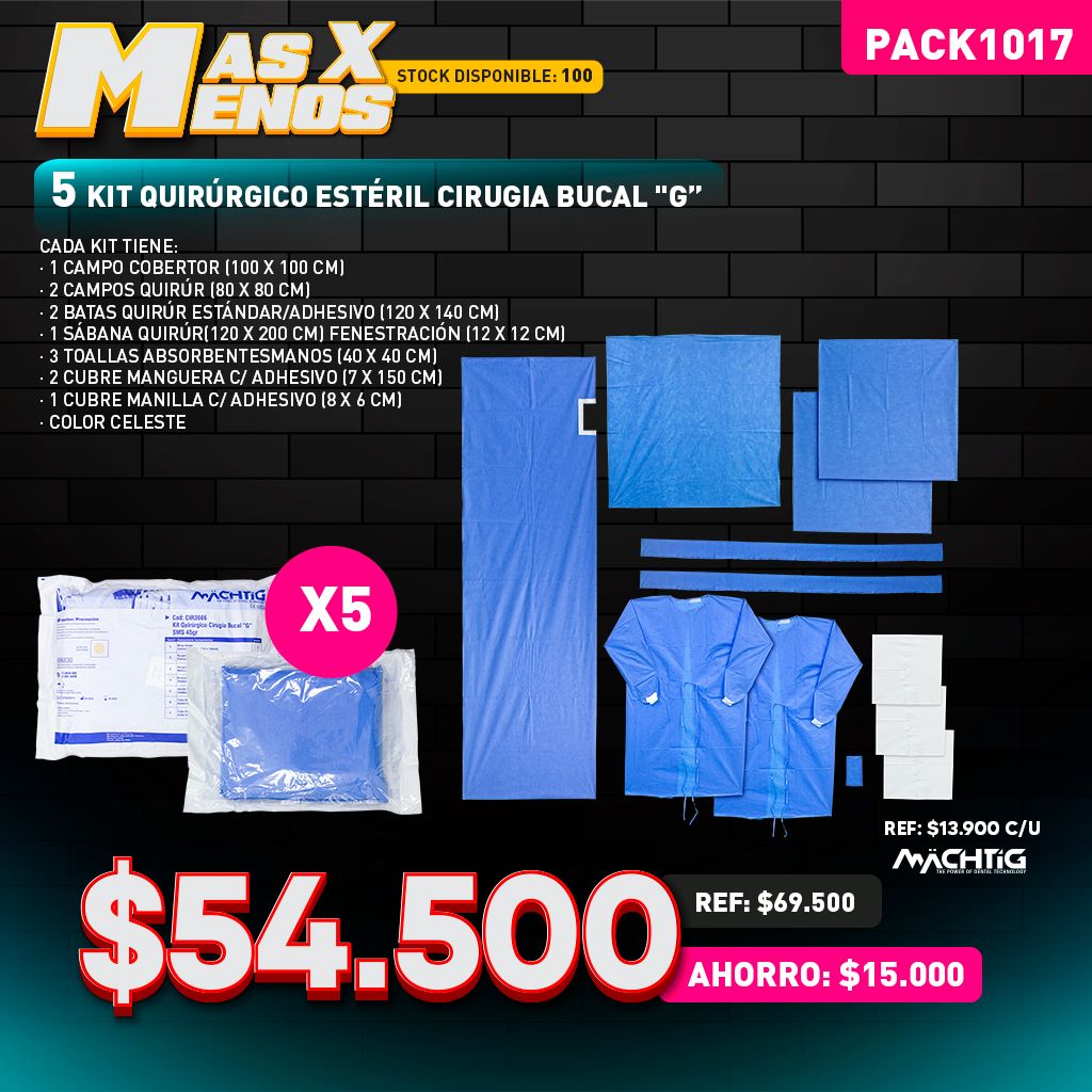 5 Kit Quirúrgicos estériles Cirugia bucal &quot;G&quot; Machtig
