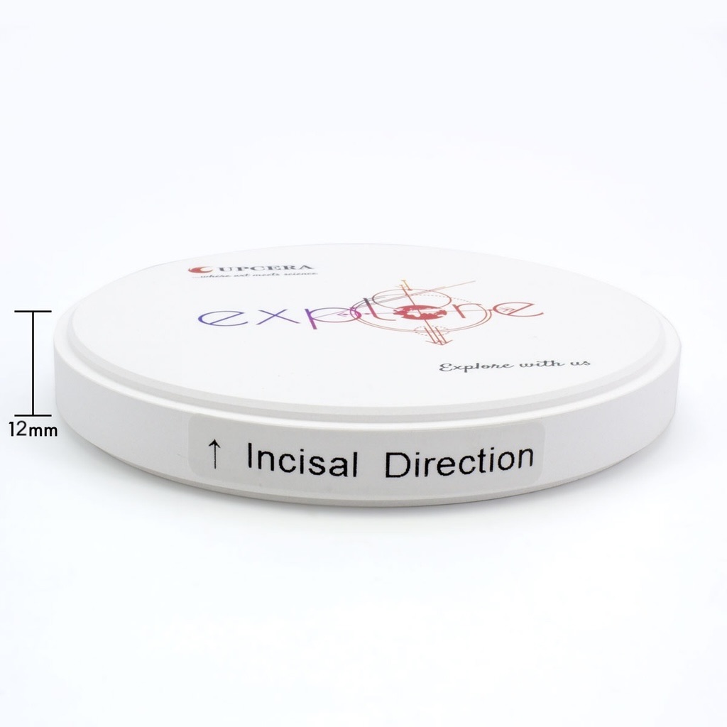 Disco de Zirconio Explore Esthetic Multi Ultra Translucidez TT 12 mm Upcera
