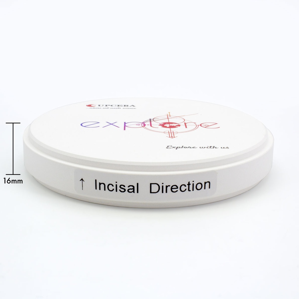 Disco de Zirconio Explore Esthetic Multi Ultra Translucidez TT 16 mm Upcera