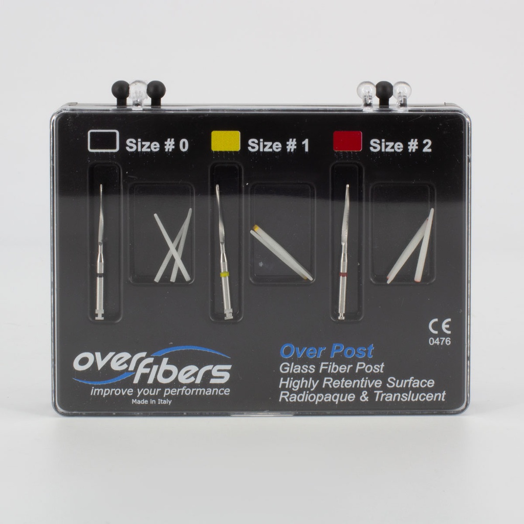 Kit 9 Postes Fibra de Vidrio + 3 Fresas Prosthetic Overfibers