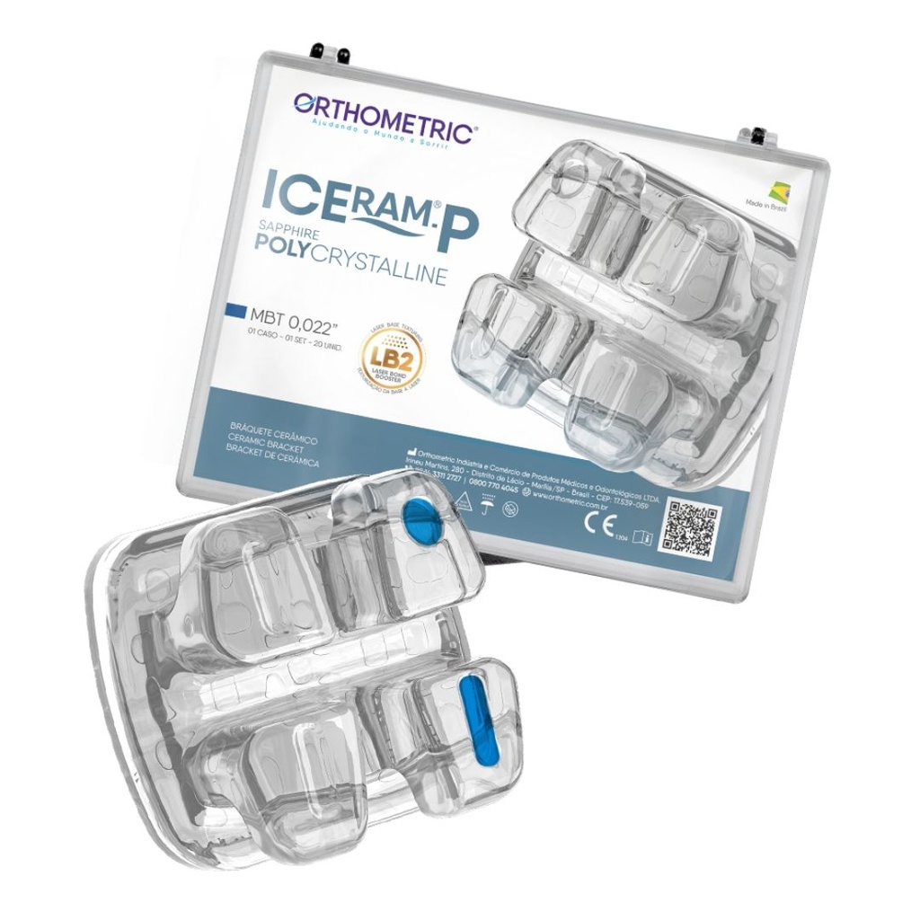 1 Caso Brackets estéticos Poly Zafiro ICeram-P Policristalino Orthometric