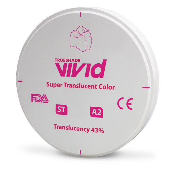 Disco Zirconio Super Translucidez ST Color 10 mm Vivid