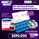 1 Kit 100 Casos Brackets Metálicos Roth Advanced Series Orthometric