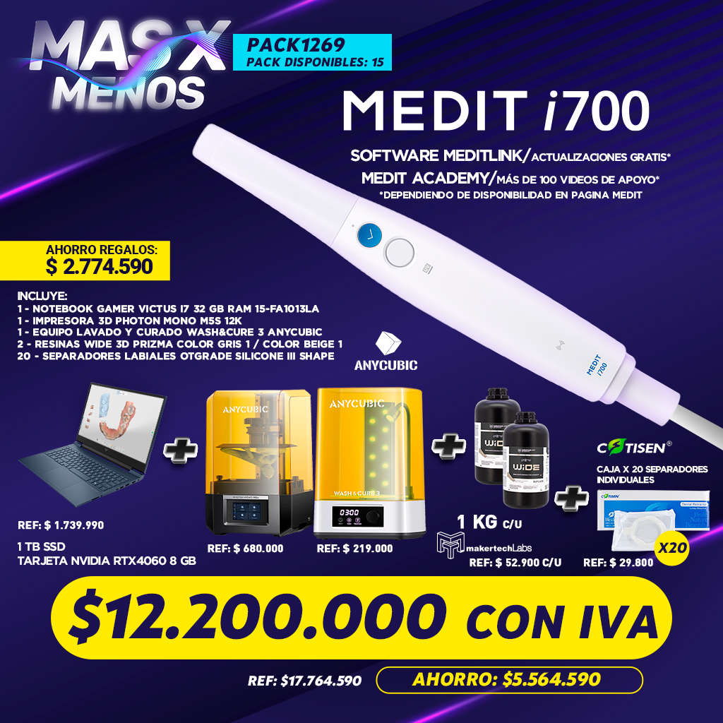 1 Scanner Intraoral 3D i700 Medit + Regalos