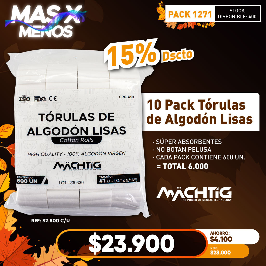 10 Pack Tórulas de Algodón Lisas Machtig