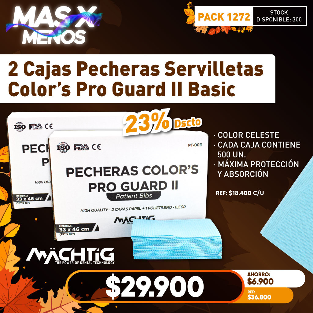 2 Cajas Pecheras Servilletas Color´s Pro Guard II Basic Machtig