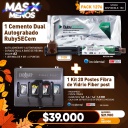 1 Cemento Dual Autograbado RubySECem + 1 Kit 20 Postes Fibra de Vidrio Fiber post Endoart Incidental