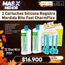 2 Cartuchos Silicona Registro Mordida Bite Fast CharmFlex Dentkist