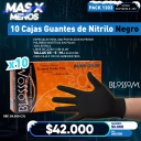 10 Cajas Guantes de Nitrilo Negro Blossom