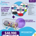 12 Cadenas Elásticas en rollo 1,5 mt + 1 Organizador Cadenas Elásticas Orthometric P10