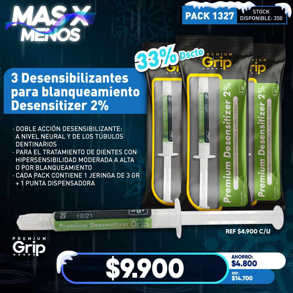 3 Desensibilizantes para blanqueamiento Desensitizer 2% Premium grip