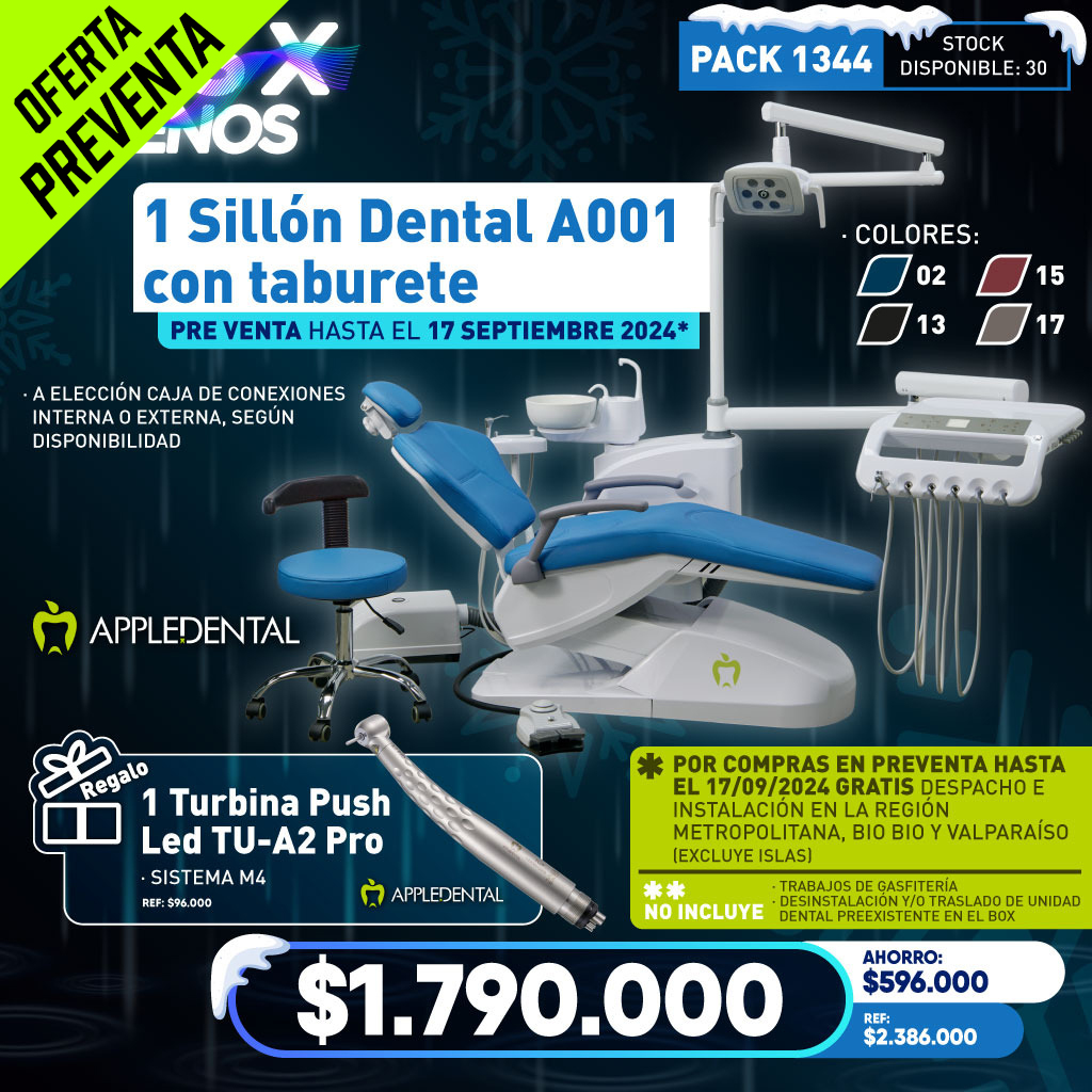 PRE VENTA 1 Sillón Dental A001 con taburete Appledental + Regalo