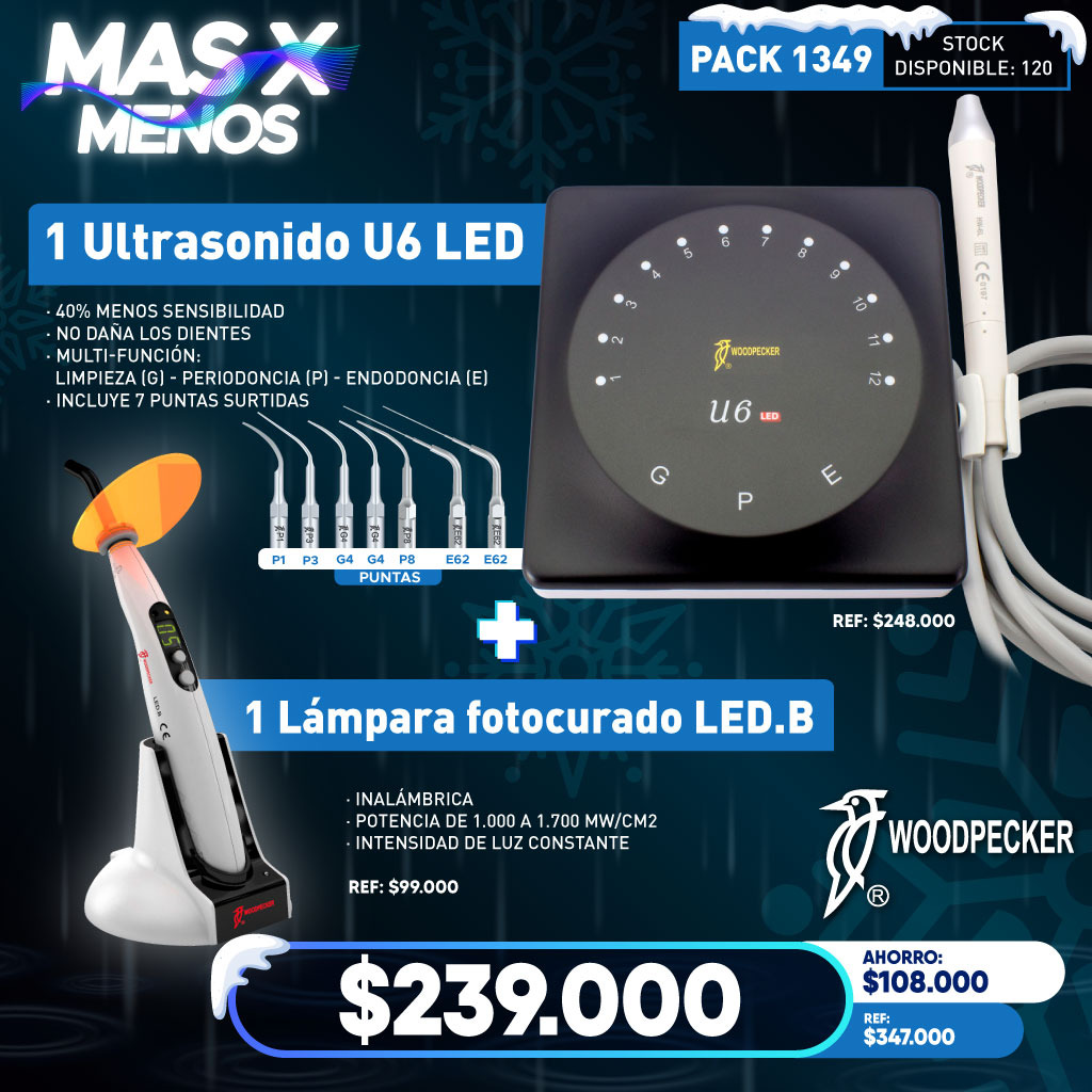 1 Ultrasonido U6 LED + 1 Lámpara fotocurado LED.B Woodpecker