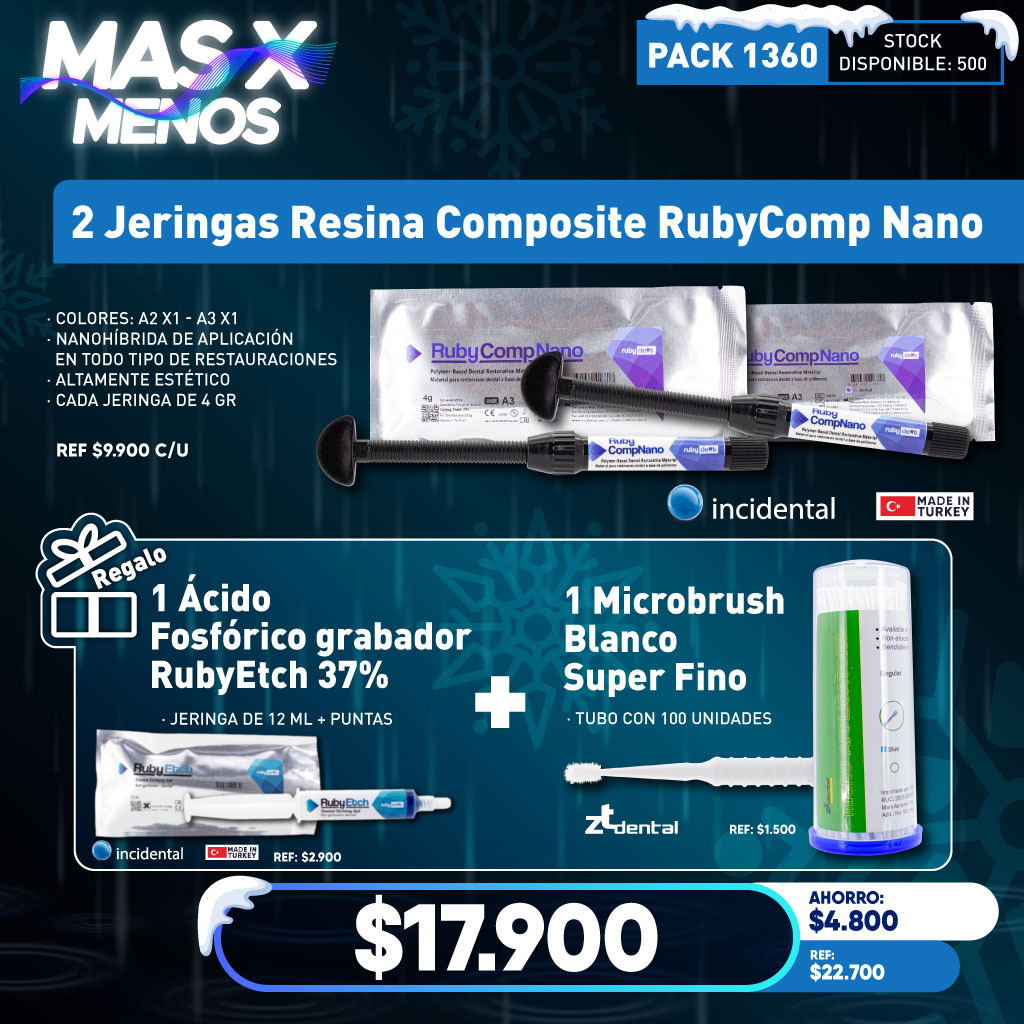 2 Jeringas Resina Composite RubyComp Nano Incidental + Regalo