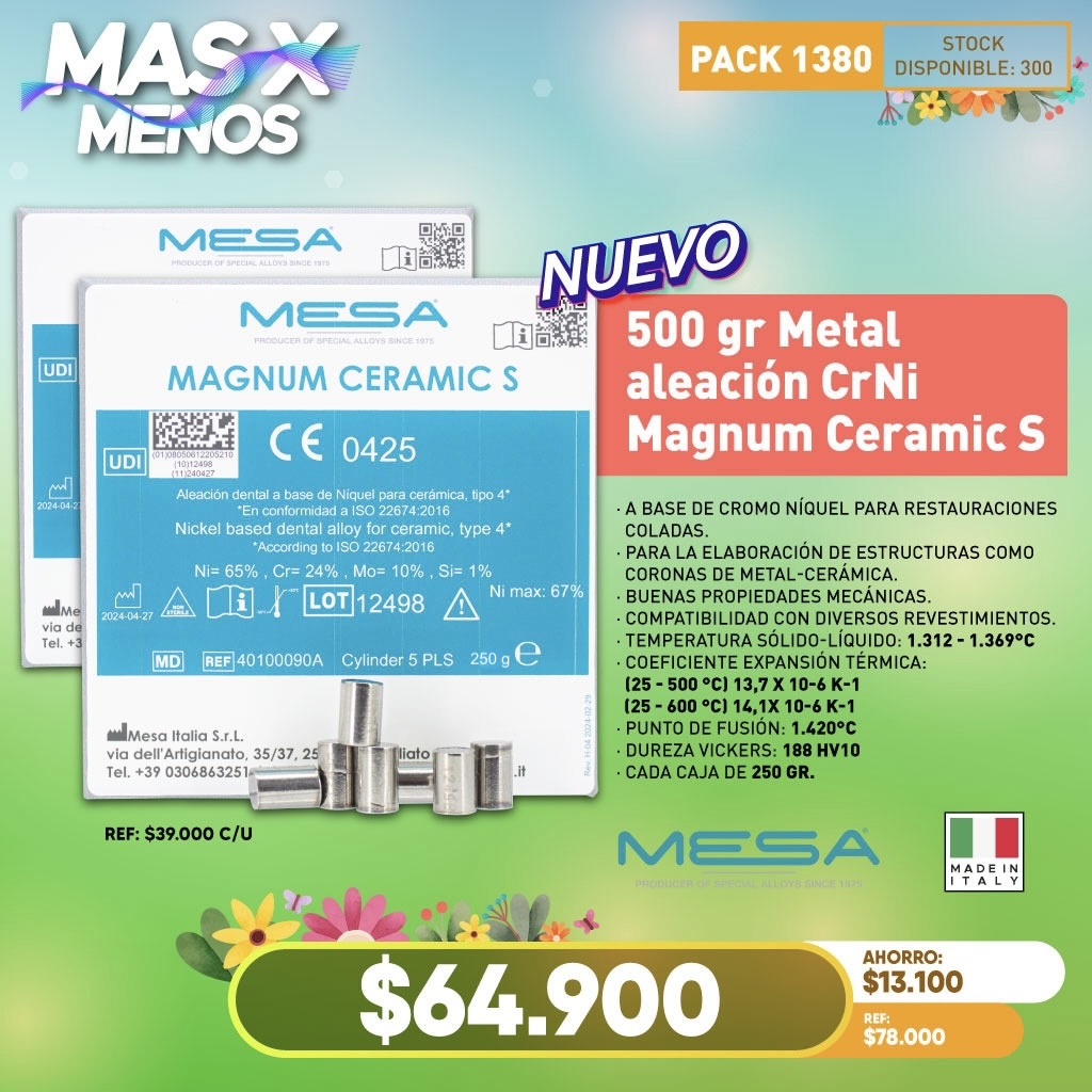 500 gr Metal aleación CrNi Magnum Ceramic S Mesa Italia