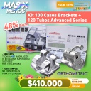 1 Kit de 100 Casos Brackets MBT+ 120 Tubos Advanced Series Orthometric