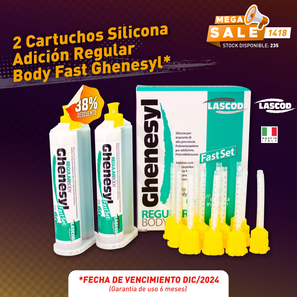 2 Cartuchos Silicona Adición Regular Body Fast Ghenesyl Lascod