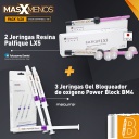 2 Jeringas Resina Palfique LX5 Tokuyama + 3 Jeringas Gel Bloqueador oxígeno Power Block BM4 Maquira