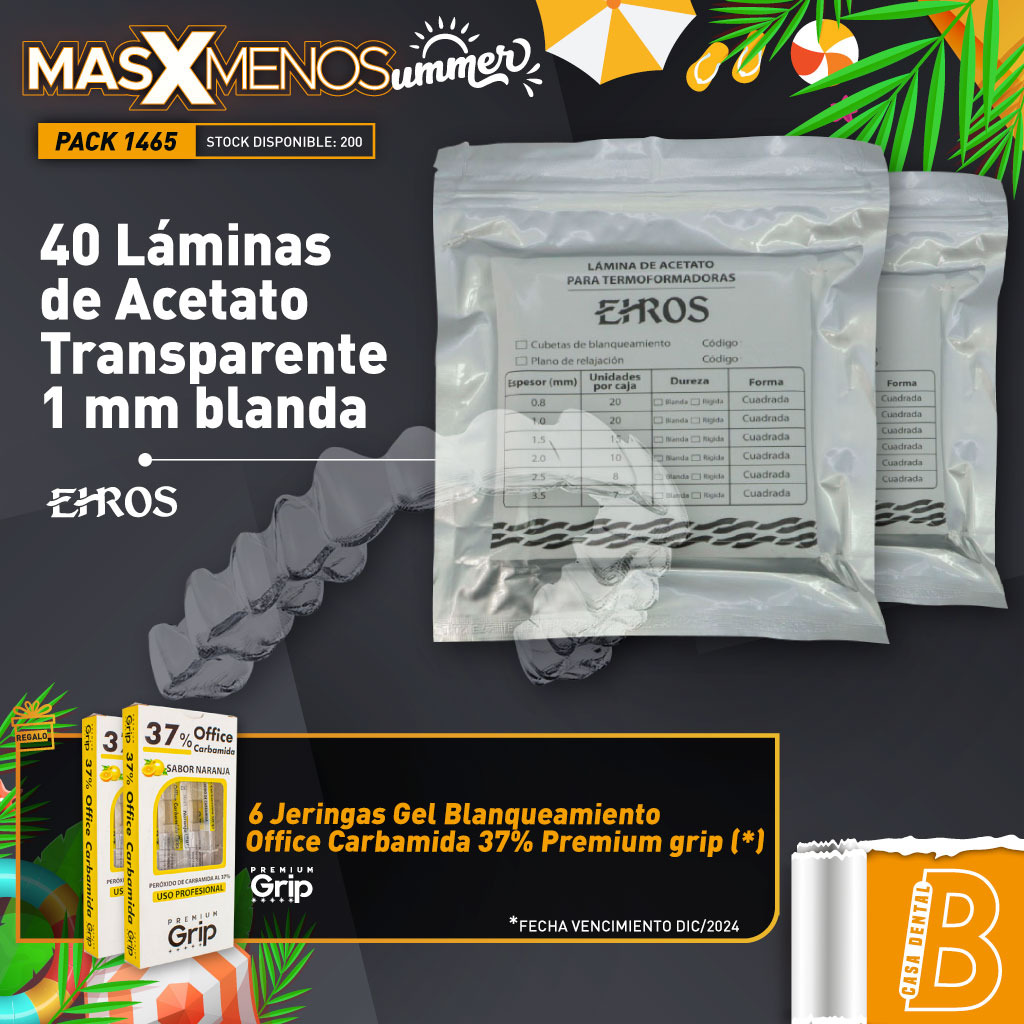 40 Láminas de Acetato Transparente blanda 1 mm Ehros + Regalos