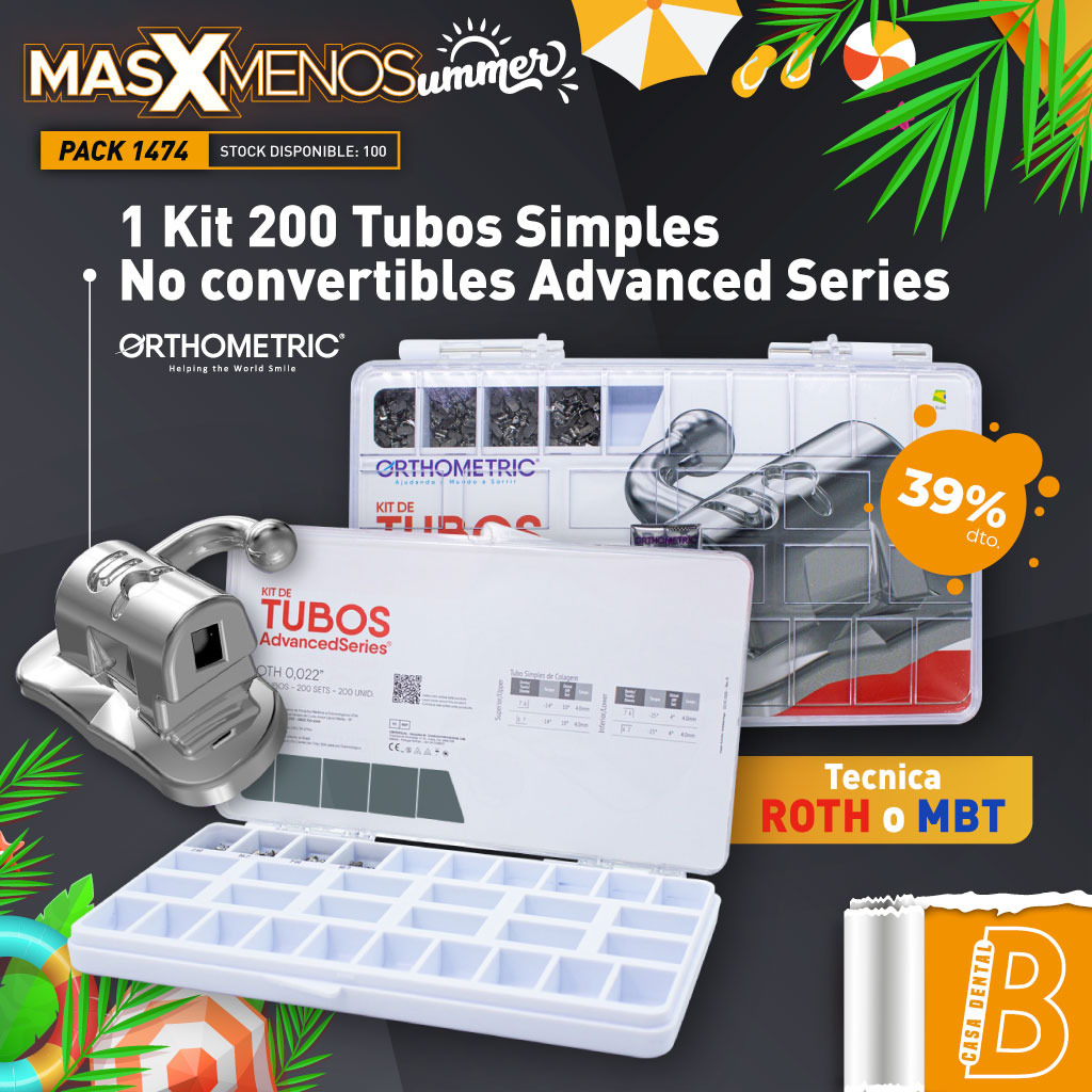 1 Kit 200 Tubos Simples No convertibles Advanced Series Orthometric (MBT o ROTH)