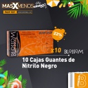 10 Cajas Guantes de Nitrilo Negro Blossom