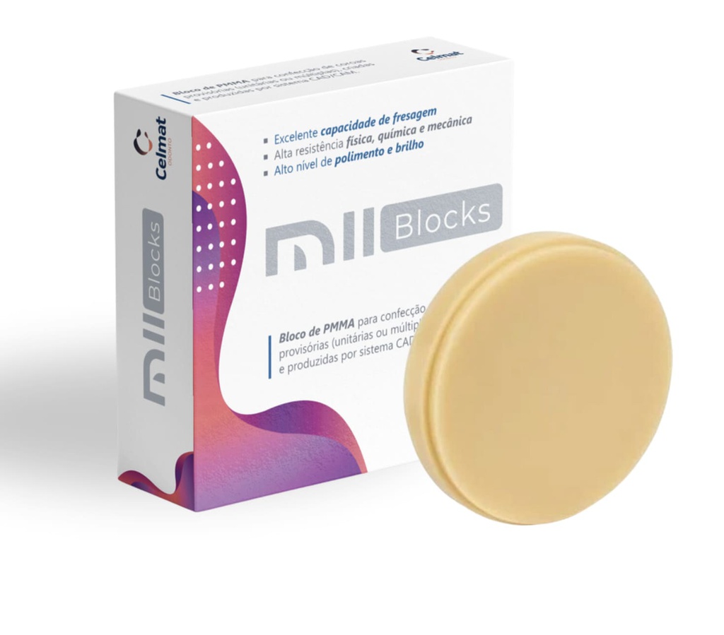 Disco de PMMA Mii Blocks Pmma Premium Multicapa 20 mm Cad/Cam Miiyen