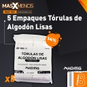 5 Empaques Tórulas de Algodón Lisas Machtig