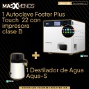 Autoclave Foster Plus Touch 22 con impresora clase B + 1 Destilador de Agua Aqua-S Fomos