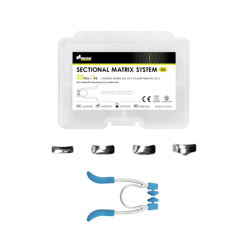 Set de 30 Bandas Matriz preformada con porta anillo G2 tipo P ZT Dental