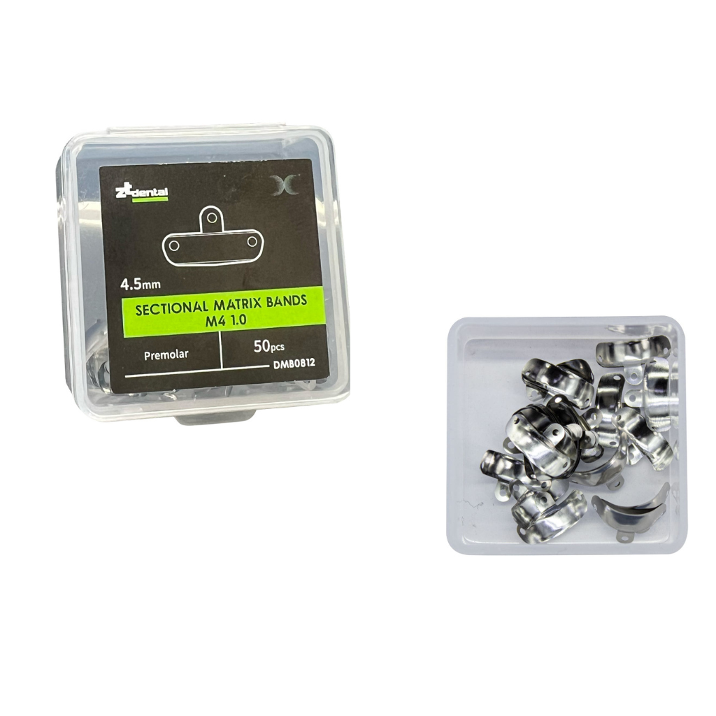 Set de 50 Bandas Matriz preformada acero Matrix M4 1.0 ZT Dental