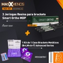 3 Jeringas Resina para brackets Smart Ortho MDP Smart Dent + 1 Kit de 1 Caso Brackets Metálicos (B+LM+A+T) Advanced Series Orthometric