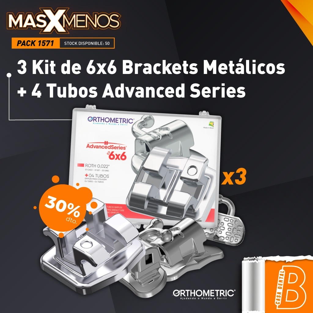 3 Kit de 6x6 Brackets Metálicos con 4 Tubos Advanced Series Orthometric