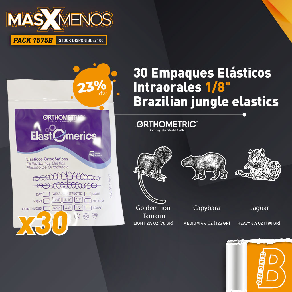 30 Empaques Elasticos Intraorales 1.8 Brazilian jungle elastics Orthometric
