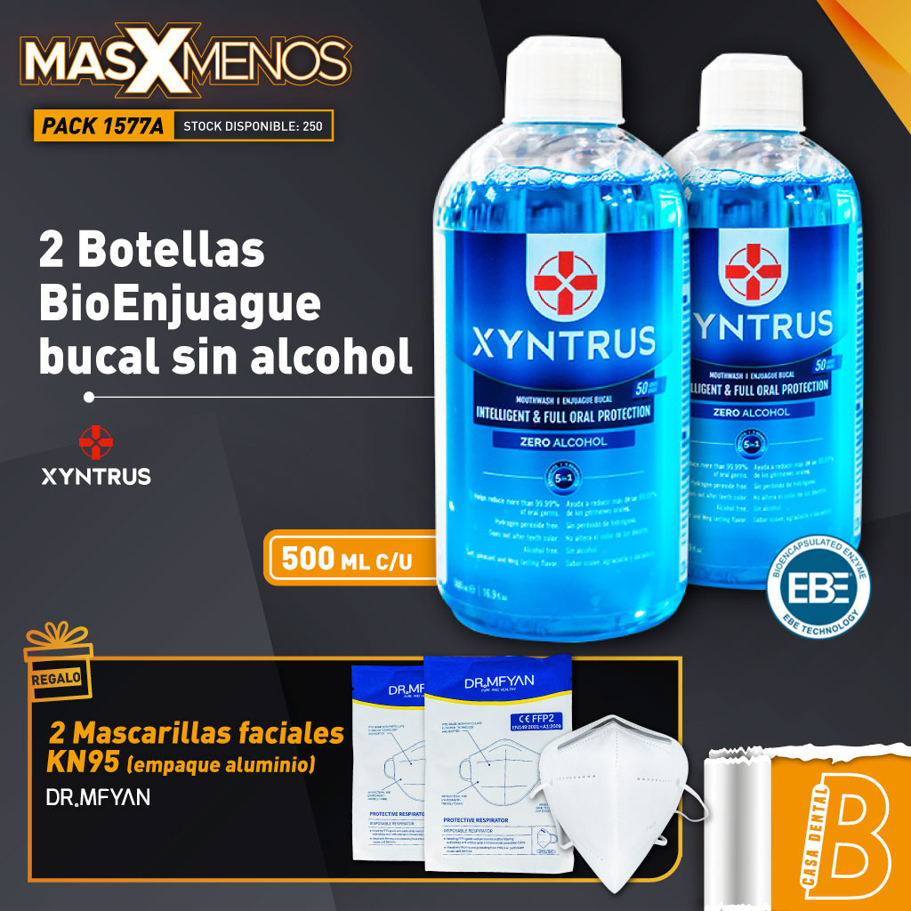 2 Botellas BioEnjuague bucal sin alcohol Xyntrus Brix + Regalo