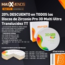 Disco de Zirconio Pro 3D Multi Ultra Translucidez TT 20 mm Miiyen
