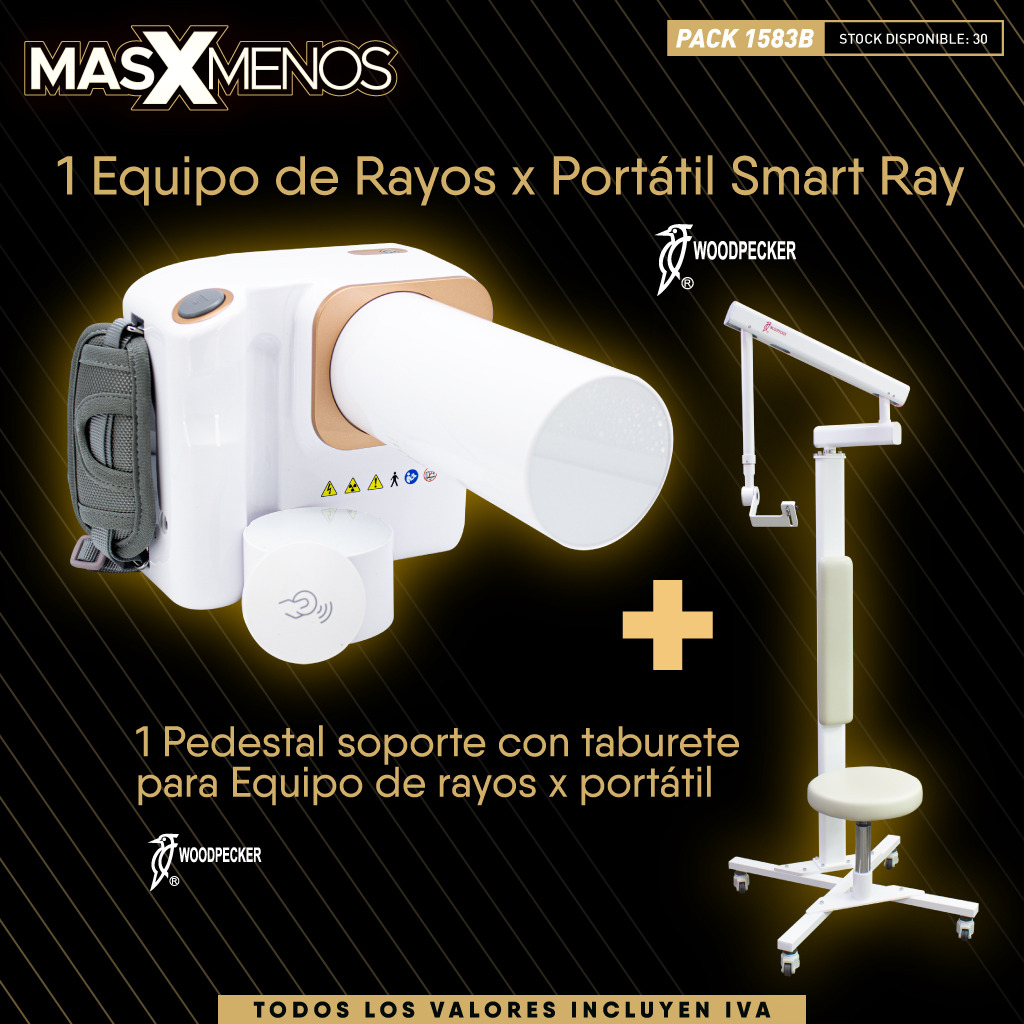 1 Equipo de Rayos x Portátil Smart Ray + 1 Pedestal soporte con taburete para Equipo de rayos x portátil Woodpecker
