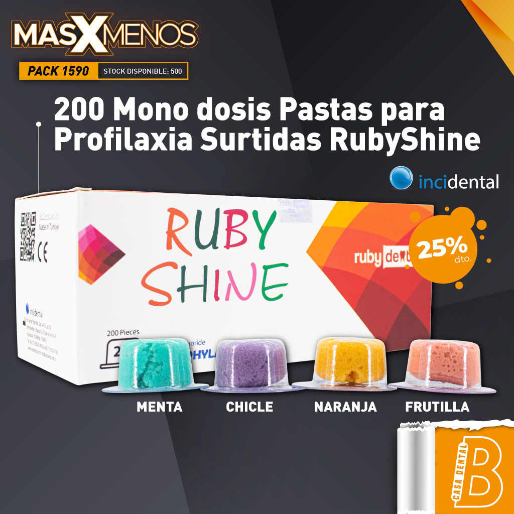 200 Mono dosis Pastas para Profilaxia Surtidas RubyShine Incidental