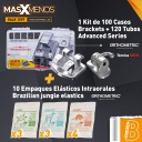 1 Kit de 100 Casos Brackets + 120 Tubos Advanced Series Orthometric