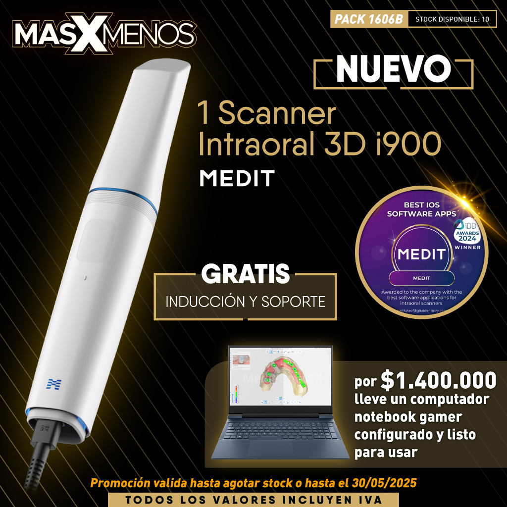 1 Scanner intraoral 3D i900 Medit + Computador Notebook Gamer