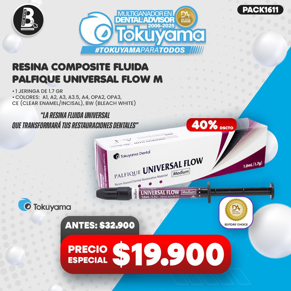 1 Jeringa Resina Composite fluida Palfique Universal Flow M Tokuyama