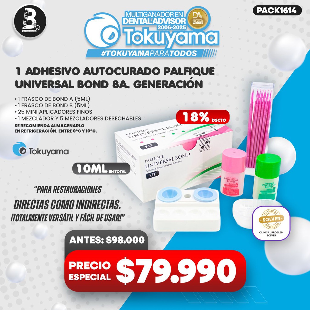1 Adhesivo autocurado Palfique Universal Bond 8a. Generación Tokuyama