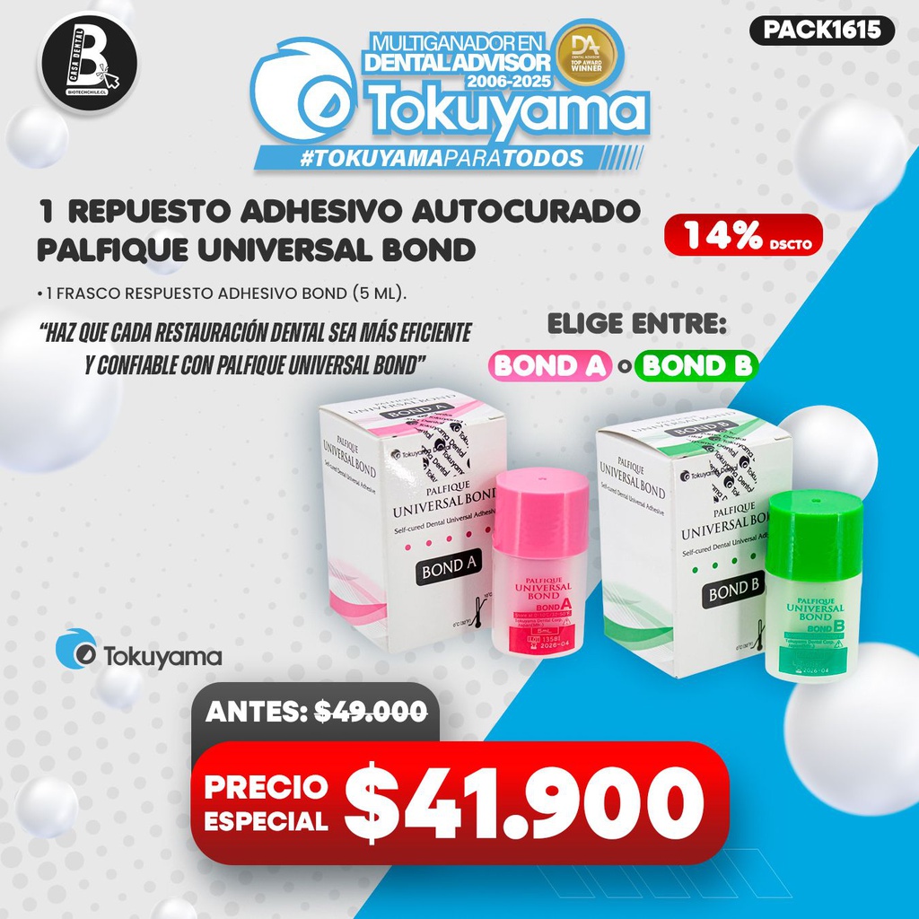 1 Repuesto Adhesivo autocurado Palfique Universal Bond Tokuyama
