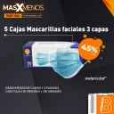 5 Cajas Mascarillas faciales 3 capas Watercube Keteng Medical