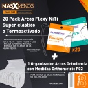 20 Pack Arcos Flexy NiTi Super Elástico o Termoactivado + 1 Organizador Arcos Ortodoncia Orthometric P02