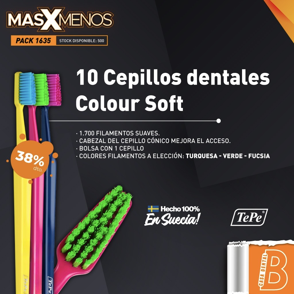 10 Cepillos dentales Colour Soft Tepe